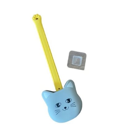Delux Serisi Pratik Fırça Temizlik Aracı Banyo Düzeni Kedi Tasarımlı Ergonomik Tuvalet Fırçası