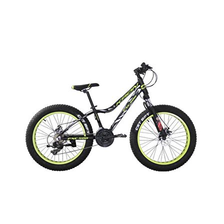 Kron FXC 500 24 Md 13 Fat Bike Dağ Bisikleti Mat Siyah-Neon Sarı-Gri