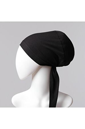 Sünger Topuzlu Bone - Özel Üretim - Siyah