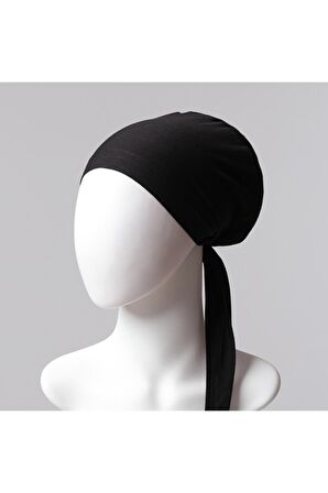 Sünger Topuzlu Bone - Özel Üretim - Siyah