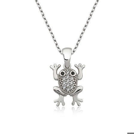 925 Ayar Gümüş Kurbağa Gümüş Kolye