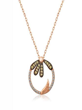 925 Ayar Gümüş Papatya "Seviyor"  Gümüş Kolye