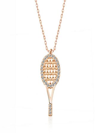 925 Ayar Gümüş Tenis Raketi Kadın Gümüş Kolye