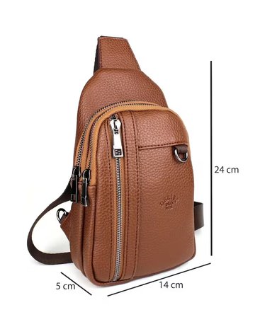 Erkek Taba Renk Çift Kol Çapraz Omuz Çantası Body Bag Çanta Günlük Çanta
