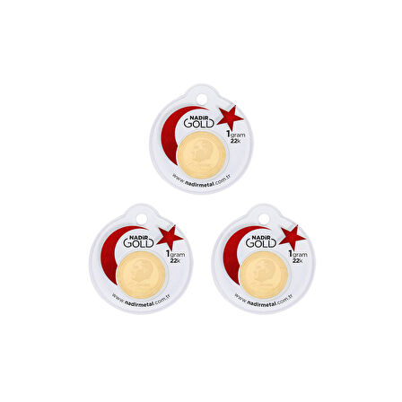 3 Adet 1 Gr 22 Ayar Gram Altın 