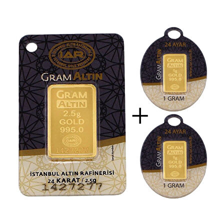 4,5 Gram (2,5+2) Külçe Altın 24 Ayar