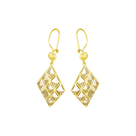 Altın Baklava Dilimi Küpe