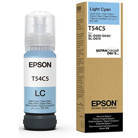 EPSON Surelab T54C5 Açık Mavi Mürekkep Şişesi 70 ml C13T54C520丨SL-D500
