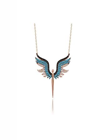 ​925 Ayar Gümüş Mikail Meleği Kadın Gümüş Kolye