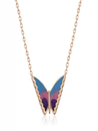 925 Ayar Gümüş Minimal Kelebek Kadın Gümüş Kolye