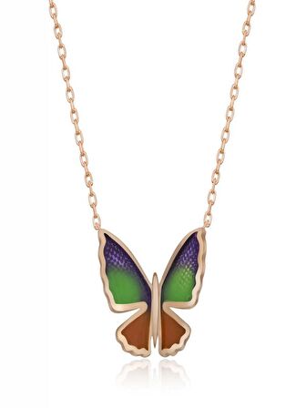 925 Ayar Gümüş Minimal Kelebek Kadın Gümüş Kolye