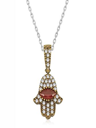 925 Ayar Gümüş Fatma Eli Otantik Kadın Gümüş Kolye