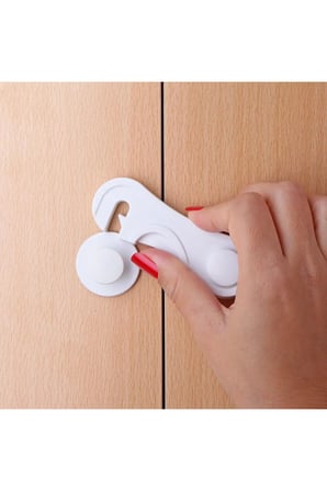 Dolap Kapağı Emniyet Mandalı Bebek Güvenliği Yapışkanlı Çekmece Tutucu
