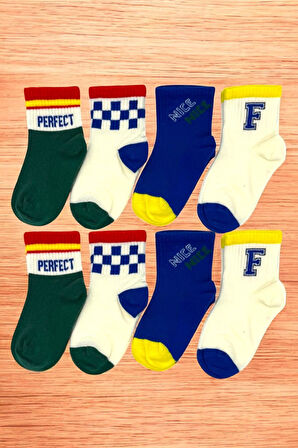 8 Çift Burun Dikişsiz Desenli Çocuk Soket