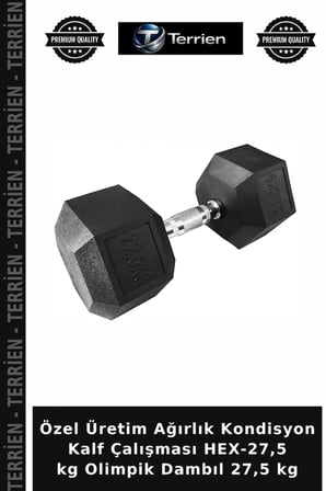 Özel Üretim Ağırlık Kondisyon Kalf Çalışması HEX-27,5 kg Olimpik Dambıl 27,5 kg