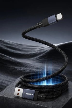 Taşıt Aparatı Teknik Parça Masaüstü Araç Şarj Kablosu Usb to Type-C Data Kablo U18 Siyah