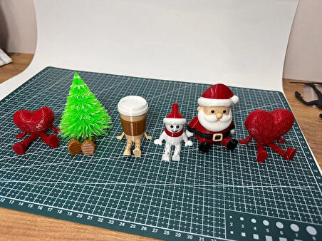 Premium Minyatür Dekor Seti,Kahve Köşesi,Mutfak Dekorasyon Figürleri,Yılbaşı Dekor,Ağaç,Kardan adam