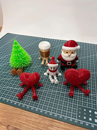 Premium Minyatür Dekor Seti,Kahve Köşesi,Mutfak Dekorasyon Figürleri,Yılbaşı Dekor,Ağaç,Kardan adam