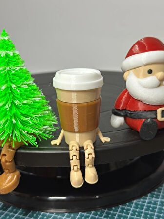 Premium Minyatür Dekor Seti,Kahve Köşesi,Mutfak Dekorasyon Figürleri,Yılbaşı Dekor,Ağaç,Kardan adam