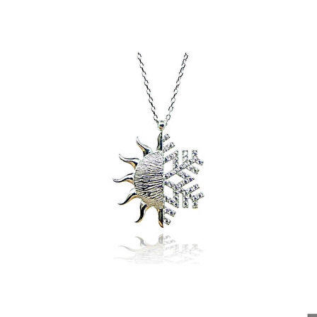 925 Ayar Gümüş Güneş Kartanesi Kadın Gümüş Kolye