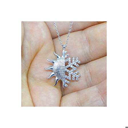 925 Ayar Gümüş Güneş Kartanesi Kadın Gümüş Kolye