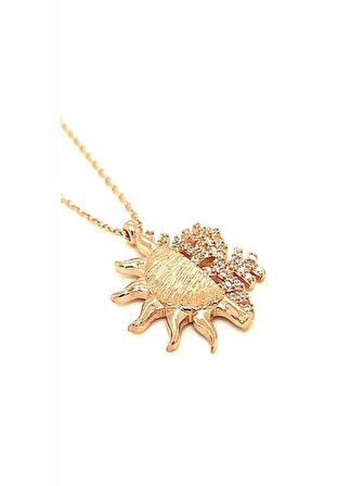 925 Ayar Gümüş Güneş Kartanesi Kadın Gümüş Kolye