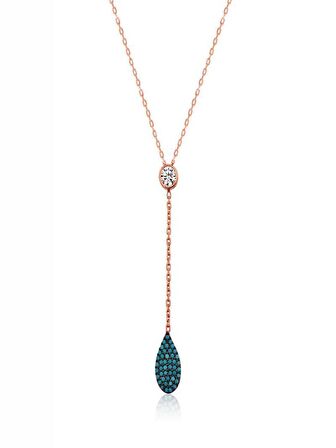 925 Ayar Gümüş Aşk Damlası Kadın Gümüş Kolye