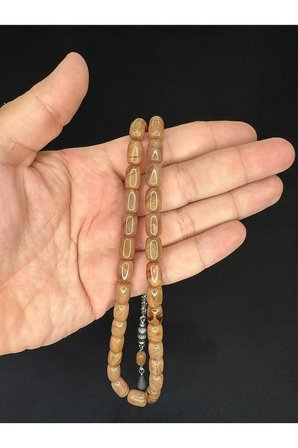 SIKMA KEHRİBAR TESBİH KREM RENKLİ KAPSÜL KESİM 11MMX8MM T-623