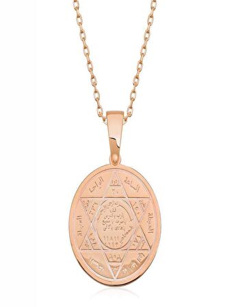 ​925 Ayar Gümüş Süleyman Mührü Gümüş Kolye