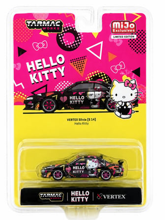Tarmac Works x MiJo Exclusives 1:64 VERTEX Silvia S14 Hello Kitty Limited Edition