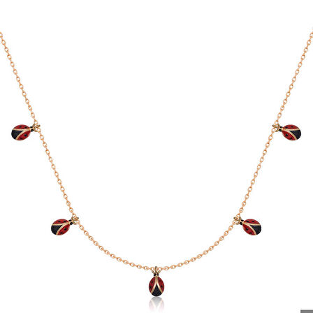 925 Ayar Gümüş Uğur Böceği Şans Kadın Gümüş Kolye