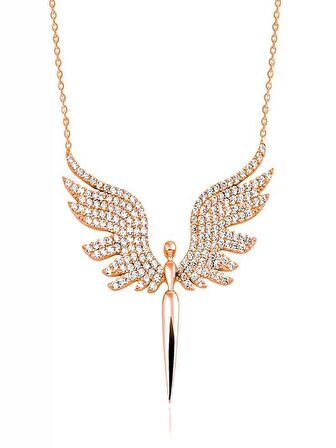 925 Ayar Gümüş Mikail Meleği Kadın Kolye