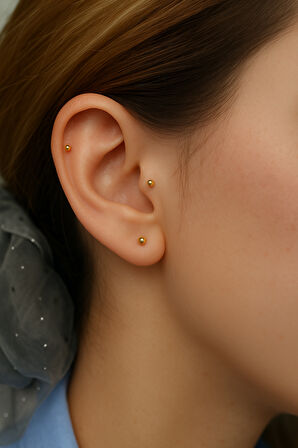 2 mm Mini Toplu Çelik Piercing – Tragus Helix Lob Dil ve Dudak Uyumlu | 316L Paslanmaz