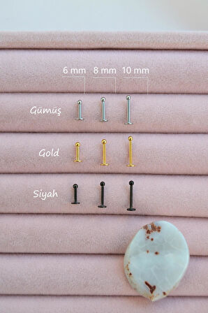 2 mm Mini Toplu Çelik Piercing – Tragus Helix Lob Dil ve Dudak Uyumlu | 316L Paslanmaz