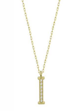 925 Ayar Gümüş Gold I Harfi Kadın Gümüş Kolye