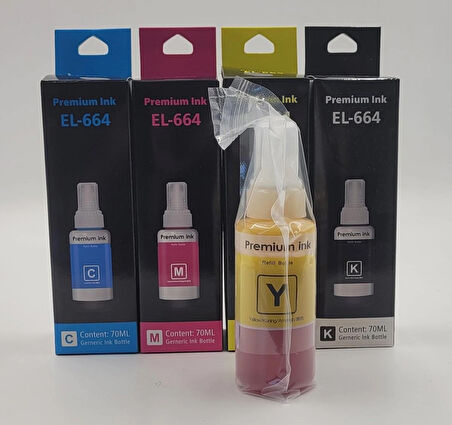 Dpi Toner Epson T664 Muadil Mürekkep Kartuş 4’lü Paket (CMYK) – L100 L210 L365 – 70 ml