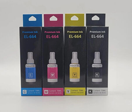 Dpi Toner Epson T664 4’lü Paket Muadil Mürekkep Kartuş (Cmyk) – L100 / L110 / L210 / L365 – 70ML