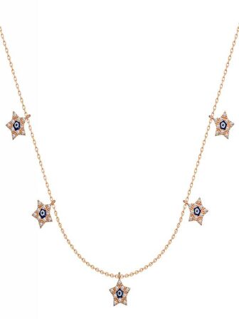 925 Ayar Gümüş Yıldız Nazarlı Şans Kadın Gümüş Kolye