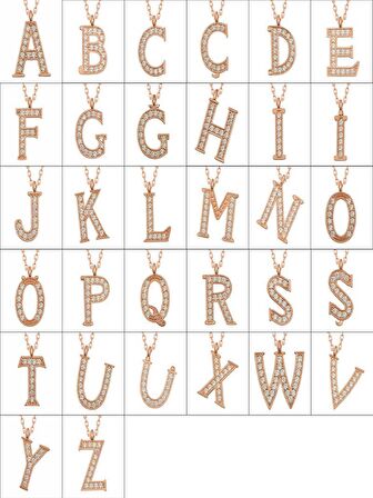 925 Ayar Gümüş Rose B Harfi Kadın Gümüş Kolye