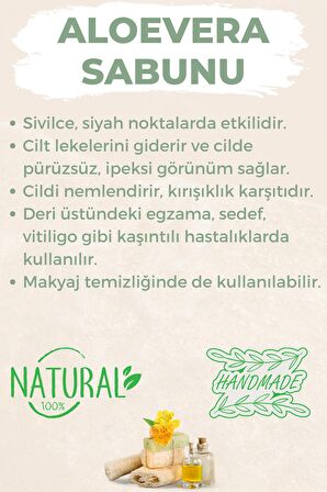 Kabak Lifli El Yapımı Doğal Aloevera Sabunu 120 G