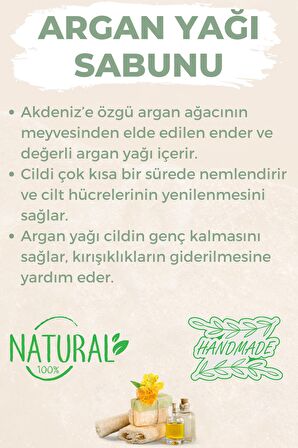 Kabak Lifli El Yapımı Doğal Argan Yağı Sabunu 120 G