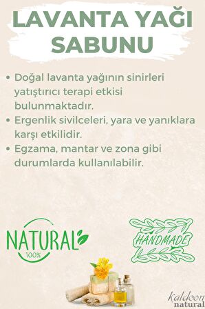 Kabak Lifli El Yapımı Doğal Lavanta Yağı Sabunu 120 G