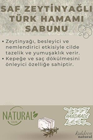 Saf Zeytinyağlı Türk Hamamı Sabunu El Yapımı Doğal 120 G