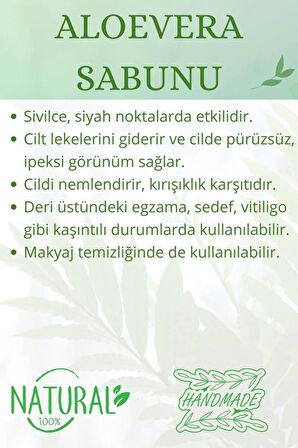 Hediyelik Aloevera Sabunu El Yapımı Doğal Paletli 110 G