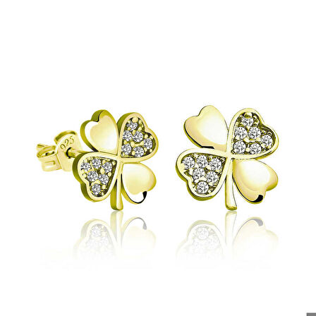 925 Ayar Gümüş Yonca Kadın Küpe