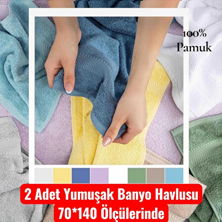 2'li  Banyo Havlusu Yumuşak %100pamuk 