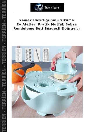 Yemek Hazırlığı Sulu Yıkama Ev Aletleri Pratik Mutfak Sebze Rendeleme Seti Süzgeçli Doğrayıcı