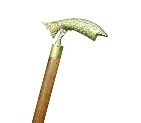 Premium Gösterişli Tasarım Dekoratif Destek Rustik Ürün Pirinç Balık Tasarımı Baston 15155
