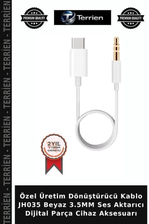 Özel Üretim Dönüştürücü Kablo JH035 Beyaz 3.5MM Ses Aktarıcı Dijital Parça Cihaz Aksesuarı