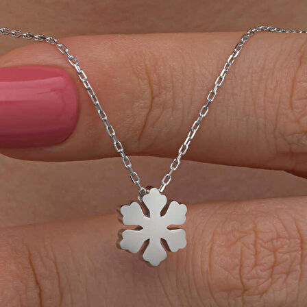 925 Ayar Gümüş Minimal Kar Tanesi Kadın Kolye